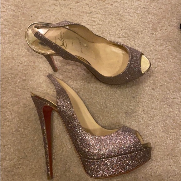 Christian Louboutin glitter slingback pumps - Picture 2 of 6